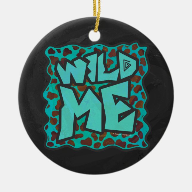 Wild mir Dalmatiner Brown und Aquamarines Design Keramikornament (Vorne)