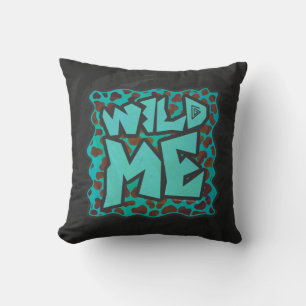 Wild mir Dalmatiner Brown und Aquamarines Design Kissen