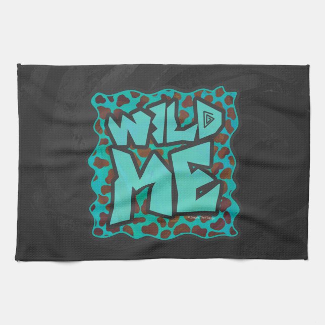 Wild mir Dalmatiner Brown und Aquamarines Design Küchentuch (Horizontal)