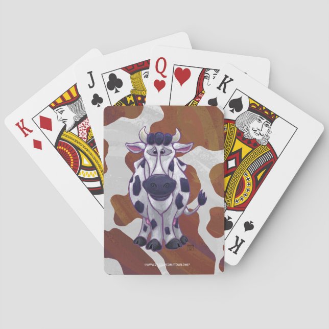 Wild mir Kuh Brown und White Print Spielkarten (Rückseite)