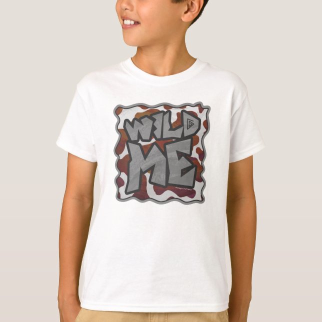 Wild mir Kuh Brown und White Print T-Shirt (Vorderseite)