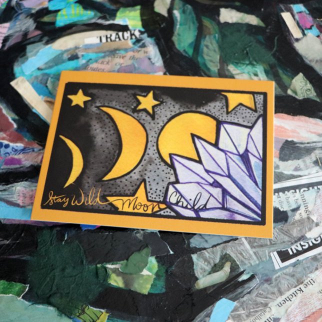 Wild MoonChild Moon Phases Postkarte (Von Creator hochgeladen)