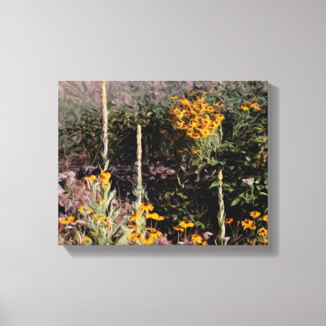 Wild Mulleins Black Mit Augen Susan Blume Leinwanddruck (Vorderseite)