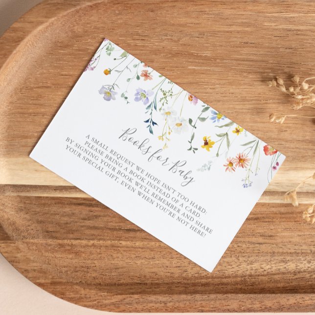 Wild Multicolor Floral Baby Shower Buchanfrage Begleitkarte (Von Creator hochgeladen)