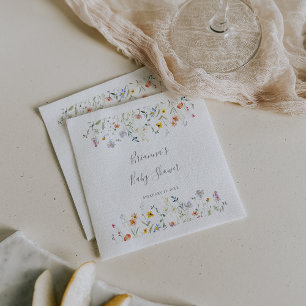 Wild Multicolor Floral Baby Shower Serviette