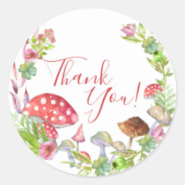 Wild Mushrooms Baby Shower Gevor Runder Aufkleber