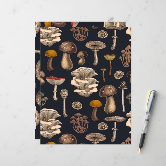 Wild Mushrooms on Grafit (Vorderseite/Rückseite Beispiel)