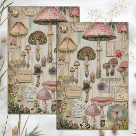 WILD MUSHROOMS POSTER DECOUPAGE SEIDENPAPIER