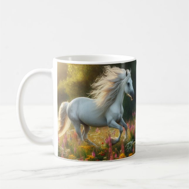 Wild Mustang Horses Equestrian Wild West Kaffeetasse (Links)