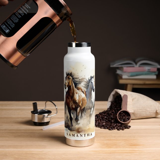 Wild Mustang Horses Equestrian Wild West Trinkflasche (Kaffee)