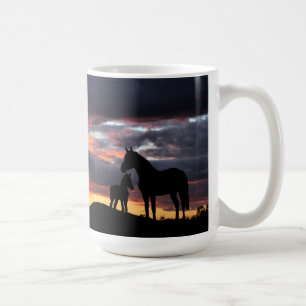 Wild Mustang Mare und Foal Coffee Tasse