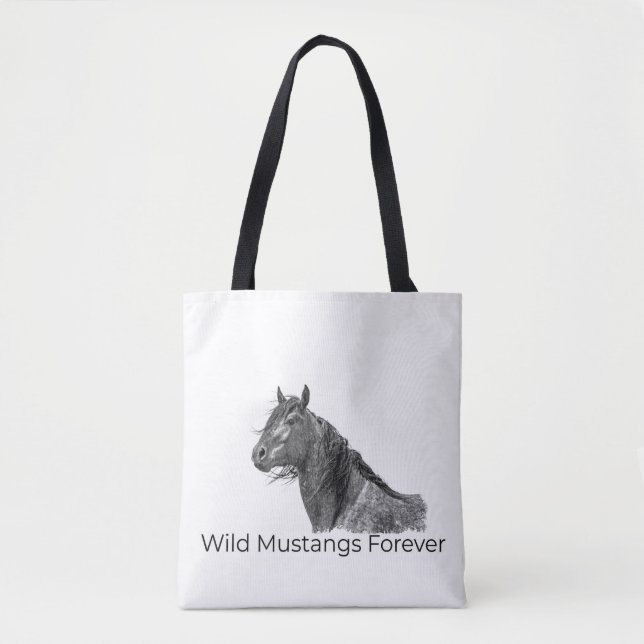 Wild Mustangs Forever Tote Bag Tasche (Vorderseite)