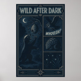 Wild nach Dunkelheit - Comic-Szene in der Nacht Poster