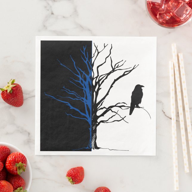 Wild Nature Blackbirds Raven Tree Serviette (Beispiel)