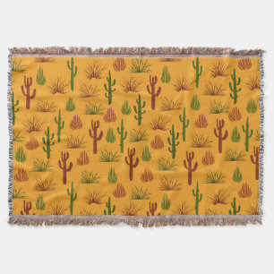 Wild Nature Cactus Bushes Pattern Decke