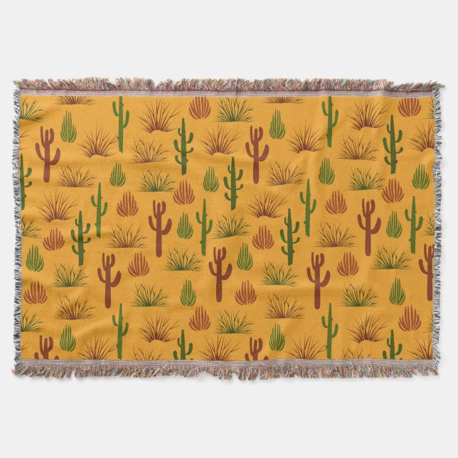 Wild Nature Cactus Bushes Pattern Decke (Vorderseite)