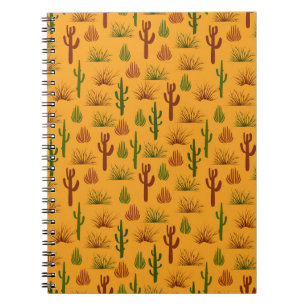 Wild Nature Cactus Bushes Pattern Notizblock