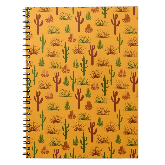 Wild Nature Cactus Bushes Pattern Notizblock (Vorderseite)