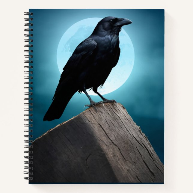 Wild Nature Crow-Raven Notepad Notizbuch (Vorderseite)