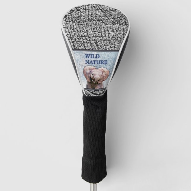WILD NATURE - ELEPHANT-Entwurfssammlung Golf Headcover (Vorderseite)