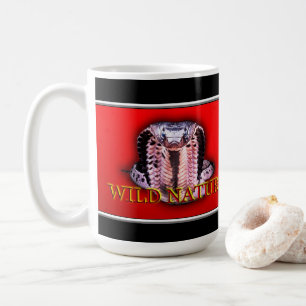 WILD NATURE - schwarze SNAKE-Designkollektion Kaffeetasse