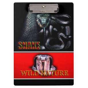 WILD NATURE - schwarze SNAKE-Designkollektion Klemmbrett
