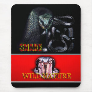 WILD NATURE - schwarze SNAKE-Designkollektion Mousepad