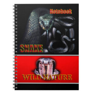 WILD NATURE - schwarze SNAKE-Designkollektion Notizblock