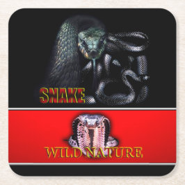 WILD NATURE - schwarze SNAKE-Designkollektion Rechteckiger Pappuntersetzer
