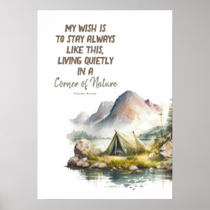 Wild Nature Vie Inspiré Camping Citations Poster