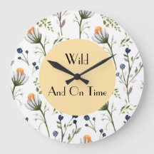 Wild & On Time – Wasserfarben-Wildblumen-Wanduhr