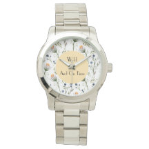 Wild & On Time – Watercolor Wildflower Wall Clock