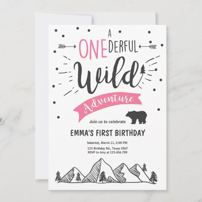 Wild OnAdventure Premier anniversaire Invitation G (Devant)