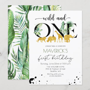 Wild One 1. Geburtstag Dschungel-Safari-Einladung Einladung