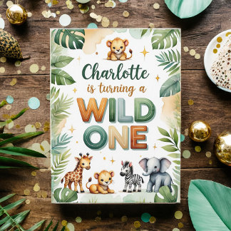 Wild One 1. Geburtstag Einladungskarte - Charlotte