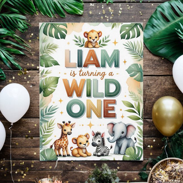 Wild One 1. Geburtstag Einladungskarte - Liam (Von Creator hochgeladen)