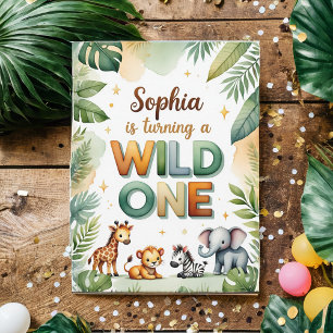 Wild One 1. Geburtstag Einladungskarte - Sophia