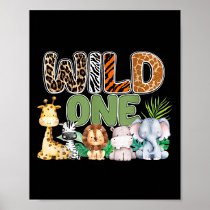 Wild One 1. Geburtstag Safari Familienmatching Poster