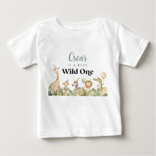 Wild One 1. Geburtstag T - Shirt Safari Animals Bo