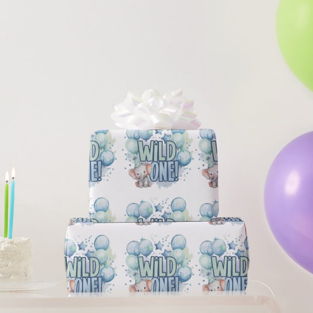 Wild One 1. Geburtstag Wasserfarbe Geschenkpapier (Partygeschenke)