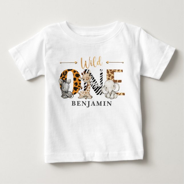 Wild One 1er anniversaire Jungle Baby T-shirt (Devant)