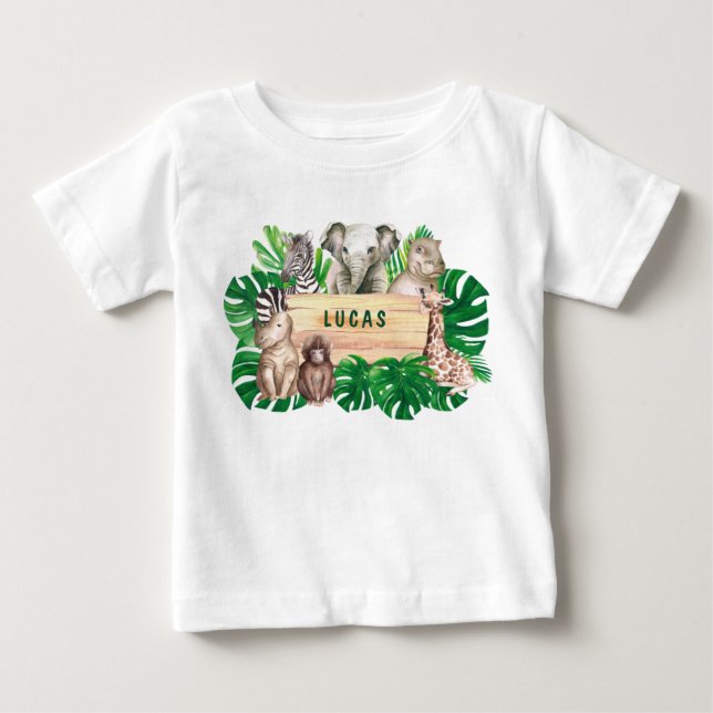 Wild One 1er anniversaire Jungle Baby T-shirt (Devant)