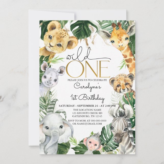 Wild One 1st Birthday Boy Invitation (Devant)