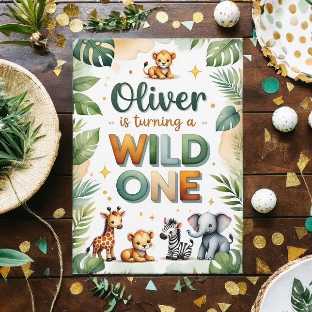 Wild One 1st Birthday Invitation Card - Oliver Einladung (Von Creator hochgeladen)