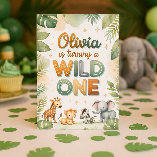 Wild One 1st Birthday Invitation Card - Olivia Einladung (Von Creator hochgeladen)
