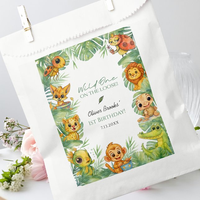 Wild One 1st Birthday Jungle Party Favor Bag Geschenktütchen (Wild One 1st Birthday Jungle Party Favor Bag)