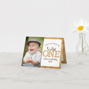 Wild One 1st Birthday Party Photo Carte de remerci