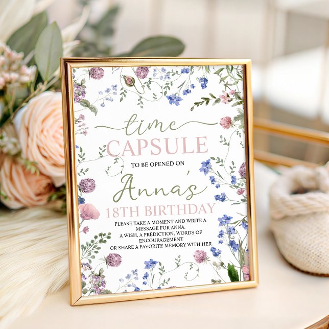 Wild One 1st Birthday Time Capsule Sign Sockelschild (Von Creator hochgeladen)