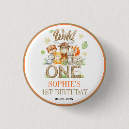 Wild One Animal 1st Birthday Party | Safari Jungle Button