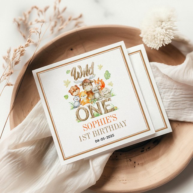 Wild One Animal 1st Birthday Party | Safari Jungle Serviette (Wild One Animal 1st Birthday Party | Safari Jungle Napkins
)